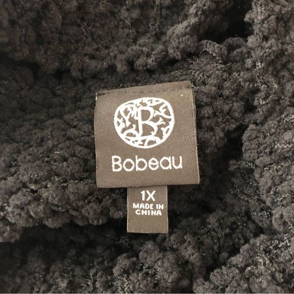 Bobeau Black Boucle Nubby Long Sleeve Mock Neck Sweater size 1X - Picture 10 of 13